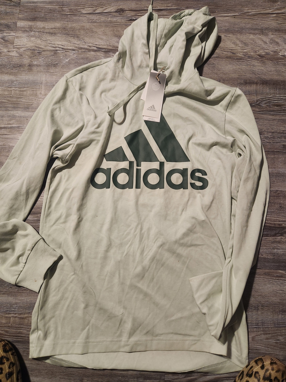 Adidas Logo Hoodie in Light Sage